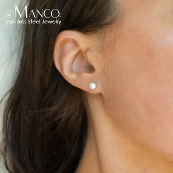 e-Manco korea Stiilis Läbimõõt 6MM Väikesed Kõrvarõngad Naiste Kunstnahast Pearl Allergikutele Earings Mood Ehteid