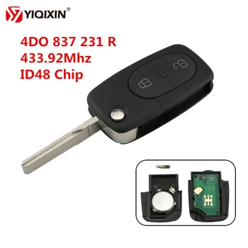 YIQIXIN 3 Button Remote Key 433Mhz Võtmeta Sisenemise Fob ID48 Transponder Chip Audi A2 A3 A4 A6 A8 TT Vanad Mudelid 4D0 837 231 K