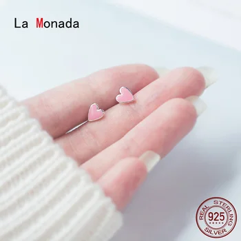 La Monada Trendikas Roosa Südame Korea Minimalistlik Stud Naiste Kõrvarõngad Hõbe 925 Fine Ehted Hõbe 925 Kõrvarõngad Naistele