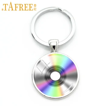 TAFREE värvikas CD Võtmehoidja Record Disc classic muusika võtmehoidja mood Hoida oma silmad ja kõrvad lahti meeste ja naiste ehted H476