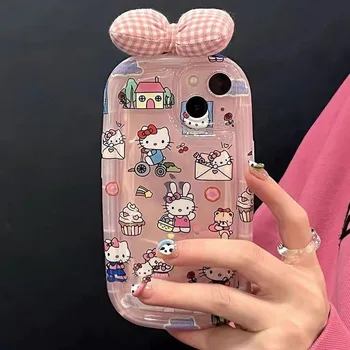 Cartoon Sanrio hello kitty Läbipaistev Telefon Juhtudel iPhone 13 12 11 Pro Max XR, XS MAX tagakaas