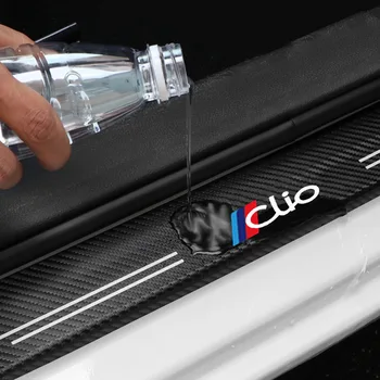 Carbon Fiber Auto Ukse Lävepakk Kaitse Kleebis Anti-Scratch Paigaldage Kleebis jaoks Clio Autode Lisavarustus