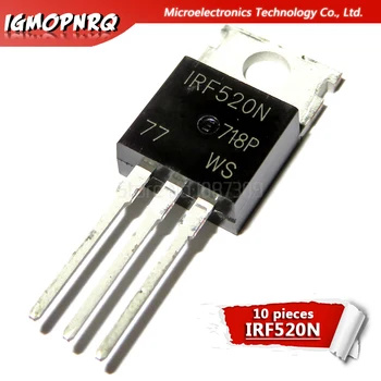 10tk IRF520 IRF520N IRF520NPBF N-channel TO-220 100V uus originaal
