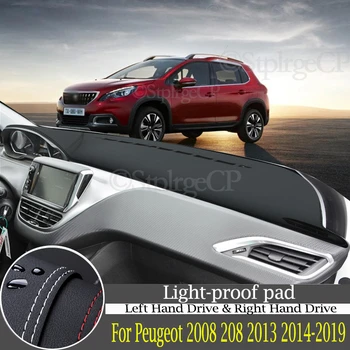 Kvaliteetsest nahast armatuurlaua kaitse padi ja kerge-tõend pad Peugeot 2008 208 2013-2019 car styling tarvikud