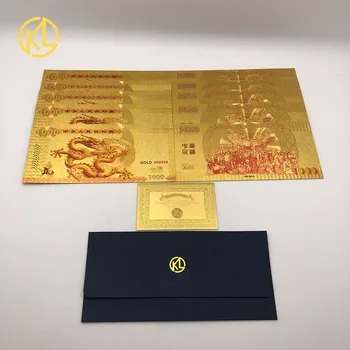 10 tk/palju Uusi 1000 Gold Foil Pangatähtede Hiina Draakon Turvalisuse Võltsitud Raha Bill Bussiness Kingitus 0