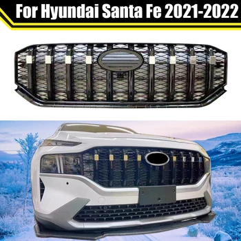 MAASTUR Auto Parts Tuning Must Või Hõbedane esistange Grill Hyundai Santa Fe 2021 2022 Auto Kõrge Kvaliteedi Iluvõre Racing grillid