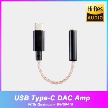 Qualcomm WHS9415 USB-Tüüp C-3,5 mm HiFi Kaasaskantav Kõrvaklappide Võimendi DAC Amp Audio Adapter SNR 123dB 600Ω DSD 128 PCM Dekodeerida