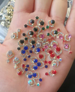 10PC Lihtne-Stick Küünte Crystal Võlusid AB Kuld Teemant Müüt Südame Kivid Võlu Küüned Vihjeid Glitter 3D Kohrutus Kaunistused &2