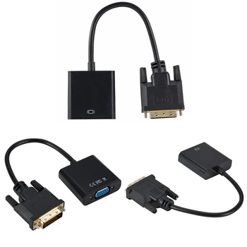 DVI Male To VGA Female-Video-Converter-Adapter-DVI-24+1 15 Pin DVI-D, VGA-Adapteri abil 1080P Vedio Osad Tarvikud