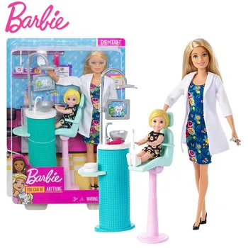 Barbie Saab Olema Midagi Karjääri Hambaarst Lastearst Playset Nukk Dressup Arst Mänguasi Tarvikud Boneca Sünnipäeva Kingitus FXP16