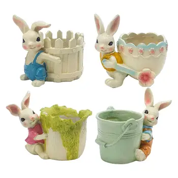 Armas Lille Pott Rabbit Kujuline Storage Box Konteiner Väike Vaik Planter Taim aknalaual Mahlakad Taimed elutuba Kodu