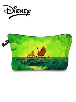 Disney Lion King Trükkimine, Kosmeetika-Kotid Erksad Värvid Roheline Ladustamise Kott Multikas Loomade Naiste Meik Kott Mini Laps Kommi Kott