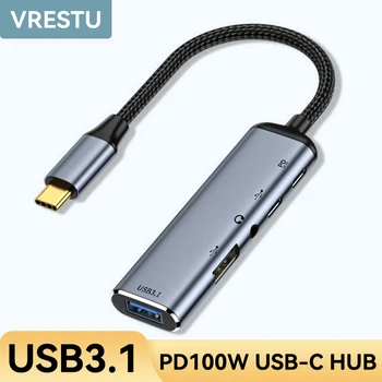 USB Type-C-HUB OTG Converter USBC, et USB3.1 2.0 3.5 mm Pesa Kõrvaklappide Converter PD100W Docking Station for Macbook ARVUTI Sülearvuti iPad