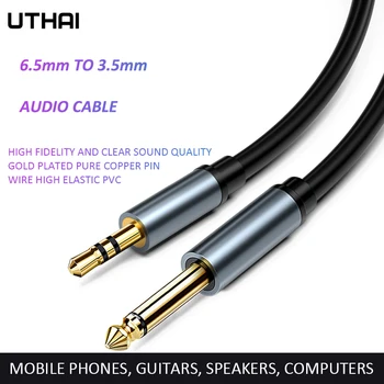 UTHAI X545 3,5 mm 6,5 mm Adapter Lisateenused Kaabel AUX Mees Mono 6.5 Jack Stereo 3.5 Jack Audio Kaabel Segamiseks Võimendi CD