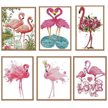 Flamingo täpsusega trükkimine ristpistes muster DIY käsitöö näputöö tikandid set Hiina loota ristpistes dekoratsioon kit