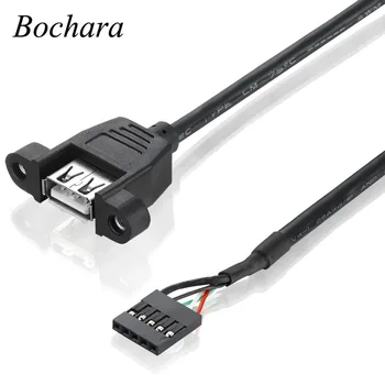 Bochara DB 5Pin 2.54 mm Päise Naine USB 2.0 Type A Naine Kruvi Panel Mount Kaabel Dual Varjestatud 30cm 50cm