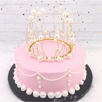 Crown Tiara Koogikarpides Torukübar Koos LED Haldjas Tuled Crystal Pearl Laste Juuste Kaunistused Pulmi, Sünnipäeva Kook Teenetemärgi