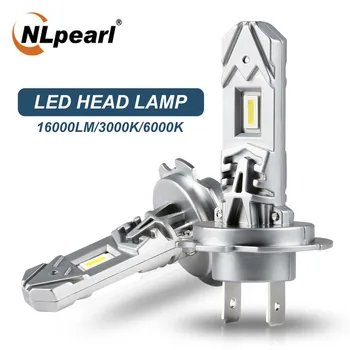 NLpearl 2tk H7 LED Tuled Esitulede Pirn Fanless Pea Lamp Udutuli Auto Esilaterna Super Ere Valge 6000K 12V