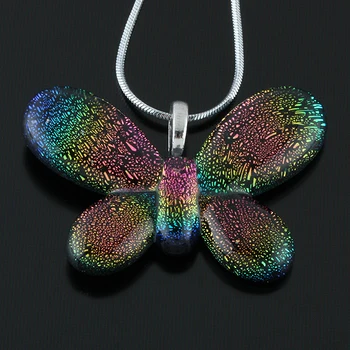 Õhevik Värvilise Glasuuriga Butterfly Pendant Nostalgiline Stiil Ehted Naiste Kaelakee Retro Stiilis 0