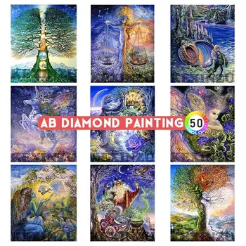 5D DIY AB Tilli Diamond Maali Maalid Seinale Teemandid Käsitöö Mosaiik Tikandid Täielik Tarvikud Art Kit Fantasy Uus