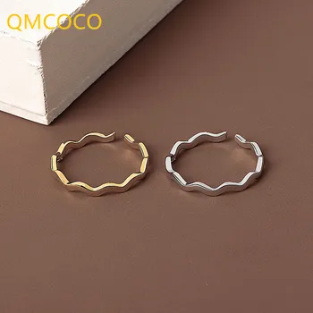 QMCOCO Kõrge Kvaliteediga Hõbe Värv Laine Kuju Ebaregulaarne Geomeetria Ringi Loominguline Lihtne INS Stiilis Disain Pruut Trahvi Ehteid Kingitused