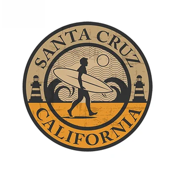 Car Styling, Auto Kleebis Santa Cruz California Vinüül Kleebis IPad Sülearvuti Auto Surf Cali USA Veekindel 13cm X 13cm