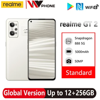 Globaalne Versioon realme GT 2 5G Nutitelefon 8GB 128GB Snapdragon 888 5G 120Hz 65W Super Charge 5000mAh NFC 50MP Kaameraga Android 12