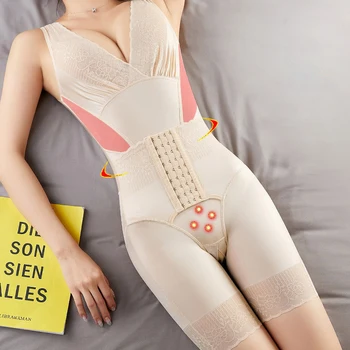 Salendav Korsett Shapewear Naiste Pits Bodysuit Avatud Rind Talje Treener Cincher Kõtu Kontrolli Fajas Colombianas Body Shape