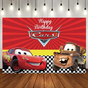 Cartoon Vinüül Kohandatud Disney Cars Isiku Tausta Autode Poole Seina Kaunistused Riie Baby Shower Kids Sünnipäeva Teenetemärgi 0