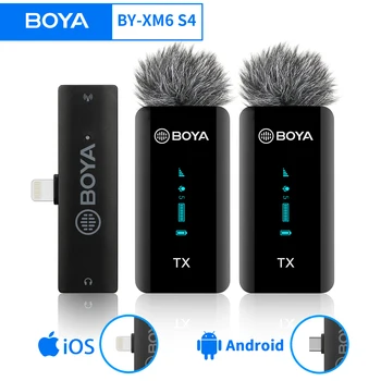 BOYA POOLT-XM6 S3-S6 Professionaalne Jahuti Traadita Lavalier Dual Channel Mikrofon Audio-Video Salvestamine Mikrofoniga iphone ' i ja Android 0