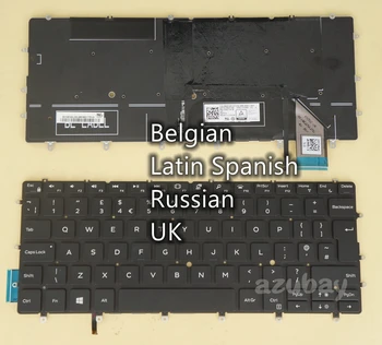 Belgia ladina, hispaania, vene UK Klaviatuur DELL XPS 9370 9380 ALL XPS 13 7390 03PMXP 0RD0CJ 06DKJ8 Taustavalgustusega Must