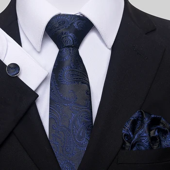 Uus Stiil Hulgimüük Pulm Kingitus Siidist Lipsu Komplekt Meestele Cravat Sinine Necktie Sobivad Tarvikud Tahke Sobib Pulma Riided Asukoht