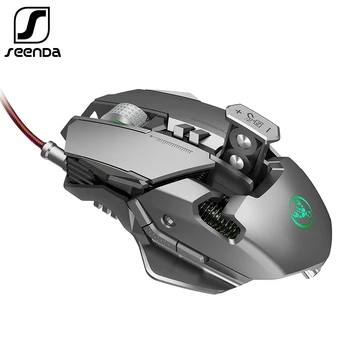 SeenDa Professional Gaming Mouse 6400DPI Täis-7 Programmeeritavat nuppu RGB LED Optiline USB Juhtmega Mängu Hiired Sülearvuti PC Gamer