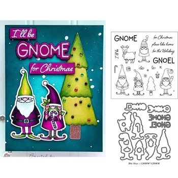 Chrismtas Gnome Šabloonid Selge, Templid ja Metalli Lõikamiseks Sureb Scrapbooking Uute tulijate 2022 Jõulud Kaardi Tegemisel Malli