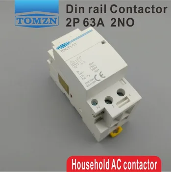 TOCT1 2 P 63A 220V/230V 50/60HZ Din rail Leibkonna ac Modulaarne kontaktori 2NO või 2NC või 1NO 1NC