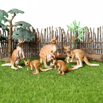 Realistlik Känguru pere playset koos Joey Joonis Metsloomade PVC Mudel Haridus-Metsa Mänguasjade Kogumise Lapsed