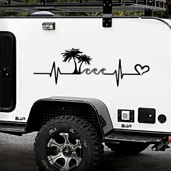 Armastus kookospähkli graafika auto kleebised auto camping RV vedaja ehted ukse talje joont pärast taga vinüül tarvikud