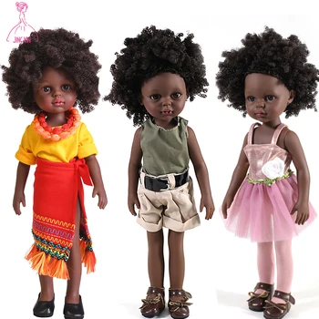 35cm Must Aafrika-Ameerika Reborn Nukku Täis Silikooni Vinüül Kingitus Beebi Musta Nukud Bjd-Aafrika Nukk Tüdrukud Dress Up Laste Mänguasjad