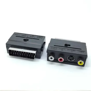 uus Premium-RGB Scart-3 RCA Phono +S-Video Audio In / Out Lüliti AV TV Adapter