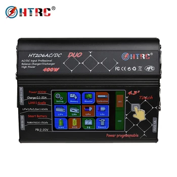 HTRC HT206 RC Mänguasi Mudeli Smart Tasakaalu Laadija AC/DC DUO 400W 40A Dual Port LCD Puutetundlik Ekraan Lilon/LiPo/LiFe/LiHV Aku