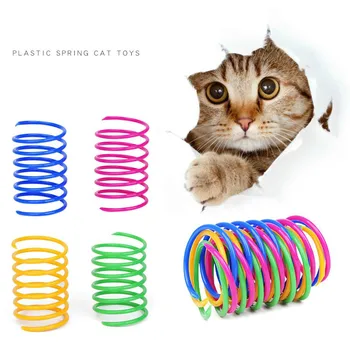 1 Komplekt Kass Värvikas Kevad Mänguasi Loominguline Plastikust Paindlik Kass Coil Mänguasi Kass Interaktiivne Mänguasi Kass Naljakas Mänguasi Lemmiklooma Kasuks Mänguasi Pet Toode 0