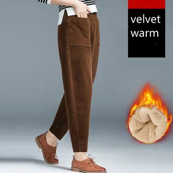Naiste Püksid 2021 aasta Sügisel, Talvel Kõrge Vöökoht Velvet Püksid Paksu Sooja Velvetist Haaremi Püksid Tahke Vabaaja Sweatpants Naistele
