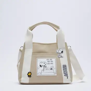 Kawaii Uus Snoopy Lõuend Messenger Bag Cartoon Armas Anime Puuvilla Lõuend Naiste Pihuarvutite õlakott, Ladustamise Kott Tüdrukud Kingitus Kott