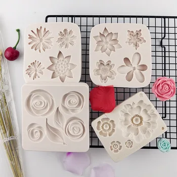 Taime Daisy Rose Crystal Epoksü Lill Vedela Silikooniga DIY Chocolate Cake Dekoratsioon Silikoonist Vormi