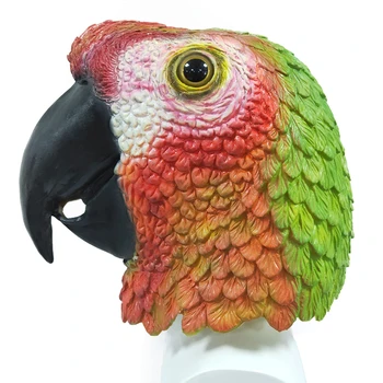 Uudne Papagoi Mask Lateksist Looma-Linnu Pea Mask Halloween Kostüüm Peakatted Cosplay Isiku Rekvisiidid 0