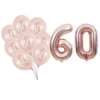60 sünnipäeva õhupall tõusis kulla 60. sünnipäeva pary kaunistused numbri digitaalne 60 õhupalli 60 aastapäeva pidu õhupallid