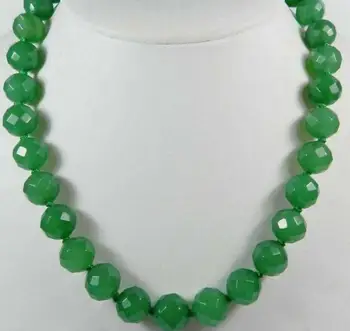 Looduslik 10mm Küljega Ringi Akvamariin Gemstone Beads Necklac 18