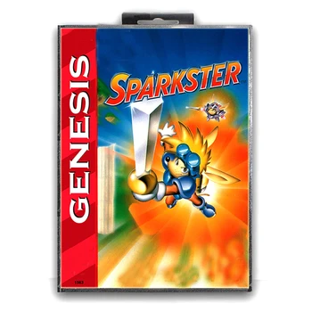 Sparkster koos Kasti 16 bit Sega MD Mängu Kaart Mega Drive jaoks Genesis Video Konsooli