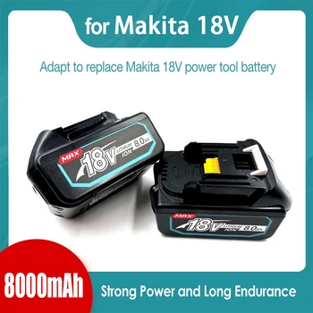 100% Originaal Makita 18V 8000MAh Laetav Elektrilised Tööriistad Makita Aku Koos LED-Li-ion Asendamine LXT BL1860B BL1860 BL1850