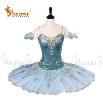 Blue Velvet Pihik 10 Kihti Tülli Custum Tehtud Tüdrukud Printsess Florina Sinine Lind Muutus Classical Ballet Tutu BC006